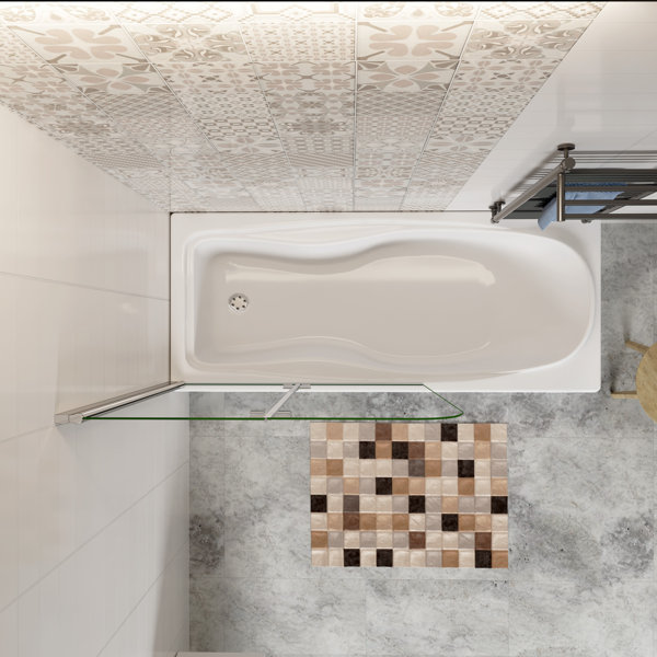 Belfry Bathroom Danbury SemiFrameless Bifold Bath Screen Shower Door Wayfair.ie